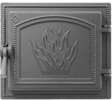 Дверца Везувий чугунная каминная, (261), 280х250 мм, антрацит