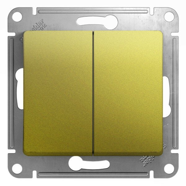 GLOSSA 2-клавишный ПЕРЕКЛЮЧАТЕЛЬ,сх.6,10AX, механизм, ФИСТАШКОВЫЙ (кр.20шт) C3(+)