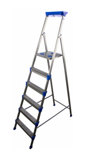 Стремянка металл. 6 ступеней широкие `Ника` СМ6 (высота до платформы 1,285 м)