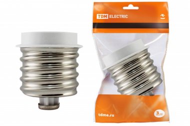 Переходник E40-E27, белый, TDM (кр.50шт)