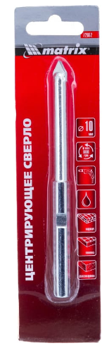 Центрирующее сверло 10 мм, для коронок с карбидным напылением 6-гран. хвостовик// Matrix