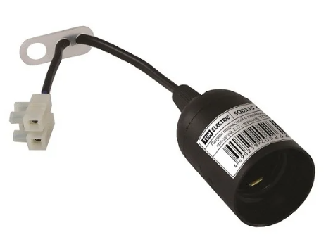 TDM патрон E27 пластик, подвесной с клеммной колодкой, черный 4А SQ0335-0021