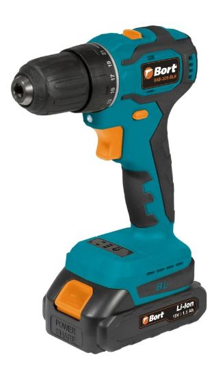 BORT Дрель-шуруповерт аккум. BAB-20X-BLK(18B,1.5 Ач,2 батар., время зарядки 1ч,бесщеточный двигат.)