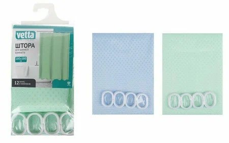 Штора для ванной  ПВХ 180*180 см YA07 "Зеленые просторы"  (арт.461-053)  *1