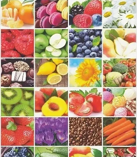 К-163 Фотообои Симфония "Кухонный коллаж", 4 листа, 1400х2000мм