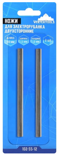 Нож для рубанка VERTEXTOOLS двухсторонний 102*5,5*1,2 мм (2 шт)