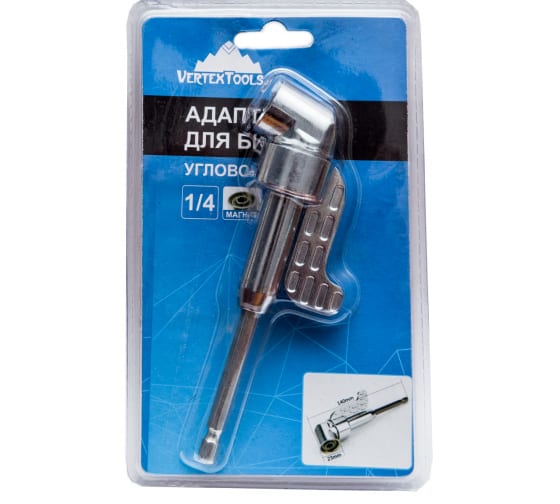 Адаптер-насадка угловая для бит 1/4 140 мм