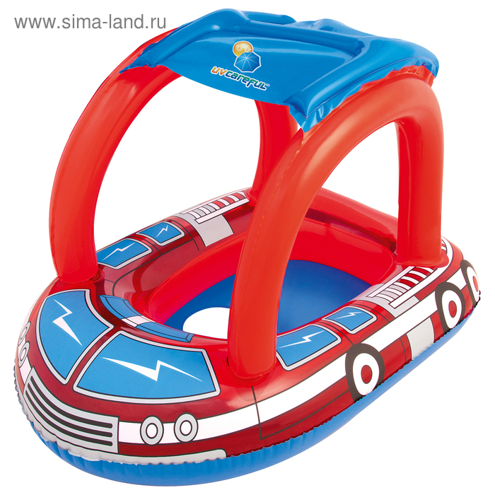Круг для плавания «Пожарная машина», с сиденьем и тентом, 81 х 58 см, от 1-2 лет, 34093 Bestway