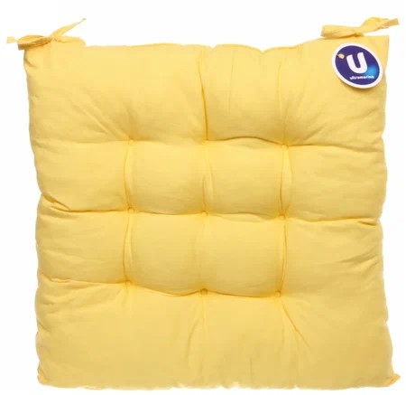 Сидушка-галета на стул 40*40см "ИДЕА" цвет желтый