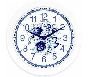 Часы настенные Energy EC-102 Гжель 27,5*3,8см (круглые)плавный ход, пластик, АА*1шт нет в компл 9475