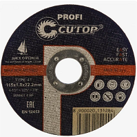 Профессиональный диск отрезной по металлу и нержавеющей стали Cutop Profi Т41-115 х 1,0 х 22,2 мм