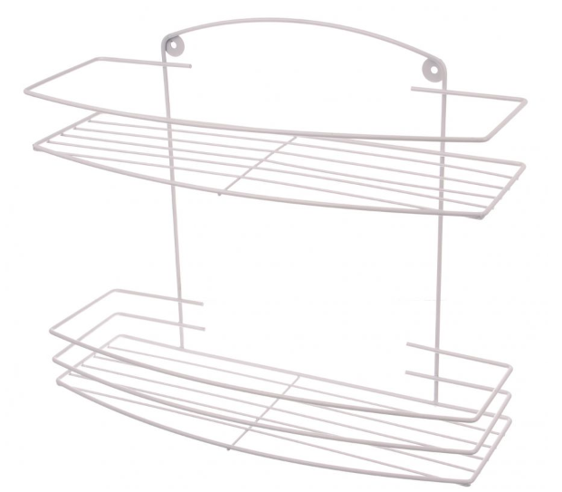 Полка настенная 2-х ярусная белая  (27*40*11см)