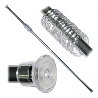 Карниз д/ванной 120-210 см телескоп с кольцами Prima Vanna, хром (З)