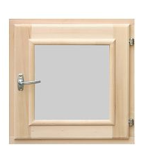 Форточка для бани деревянная со стеклопакетом 0,3х0,3 м с фурнитурой, Банный Эксперт