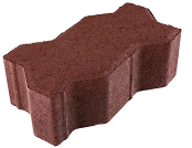 Тротуарная плитка "Змейка" 215х110х70 мм красная (вибропресс), 1м2=40шт
