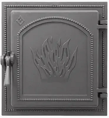 Дверца Везувий чугунная каминная, (271), 350x320 мм, антрацит