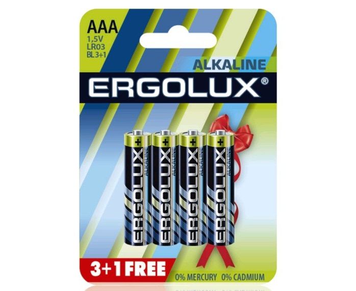 Элемент питания Ergolux LR03/286 BL3+1
