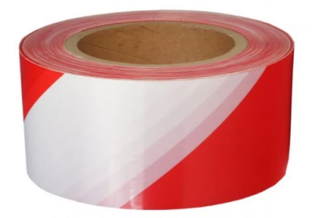 Лента сигнальная оградительная 50мм х 200м Красно-белая