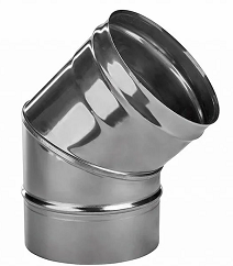 Колено Феррум угол 135°, нержавеющее (439/0,8мм), ф115