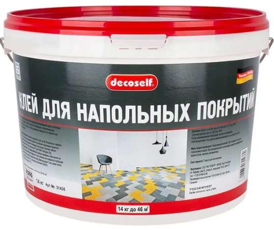 ПУФАС Клей для напольных и ковровых ПВХ покрытий Decoself мороз. (14кг)