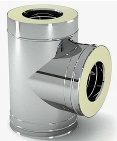 Тройник Феррум утепленный угол 90° нержавеющий (430/0,5мм)/оцинкованный, ф115/200, по воде