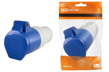 Розетка переносная 223 2Р+РЕ 32А 220В IP44 TDM