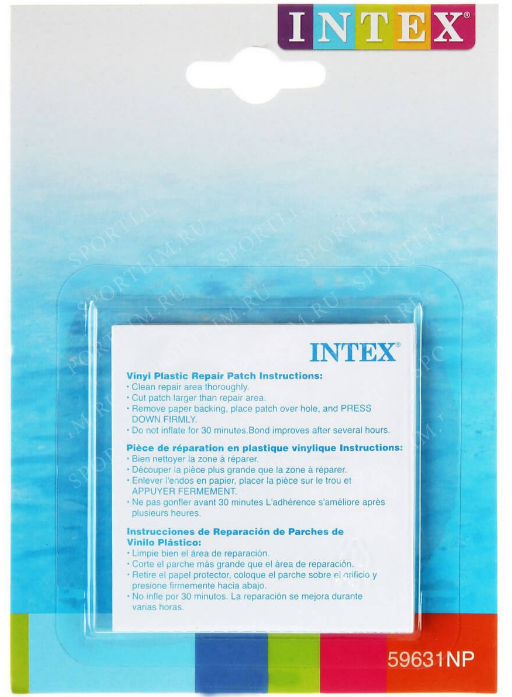 Ремкомплект INTEX д/бассейнов и надув.изделий  49см2, 6шт 59631 (359-110)  *1/36