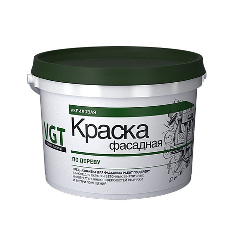 Краска фасадная ВД-АК-1180 фасадная по дереву  3кг VGT (1/4)