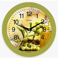Часы настенные Energy EC-100 Оливки 27,5*3,8см(круглые)плавный ход,пластик,  АА*1шт нет в компл 9473
