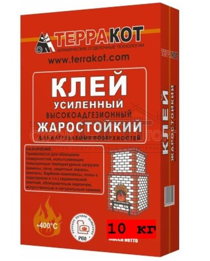 Клей усиленный "Терракот" жаростойкий 10 кг  *1/102