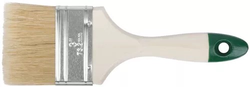 Кисть флейцевая "Хард", натуральная светлая щетина, деревянная ручка  3" (75 мм)