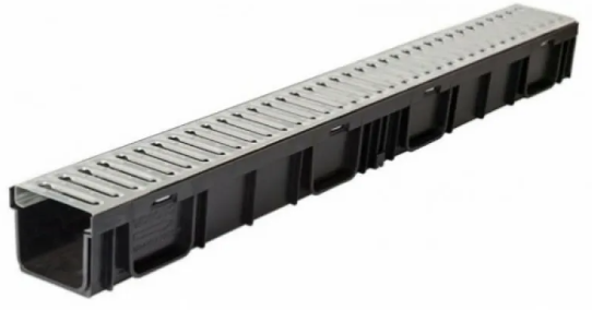 Лоток Гидролика (Гидролика; Канал; пластик; 1000х115х95 мм; (с пласт. решеткой); арт.807; Россия)