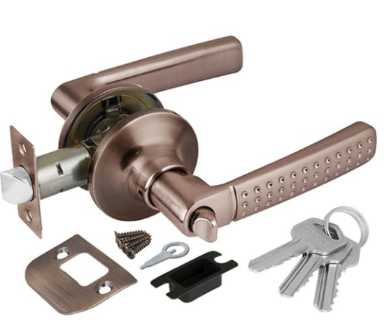 Ручка защелка 6026 AC-E (кл./фик.) медь