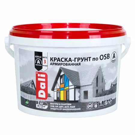 Краска-грунт "DALI" по OSB армированная база А 3,0кг  (20103)