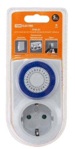 Таймер розеточный ТРМ-01-30мин/24ч-16А TDM (кр.12шт)