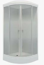 Кабина душевая "Лайт 90*90 А" 1/4 круга, низ. подд., Градиент, Белый, ДН4 (7 мест+сифон D90мм)