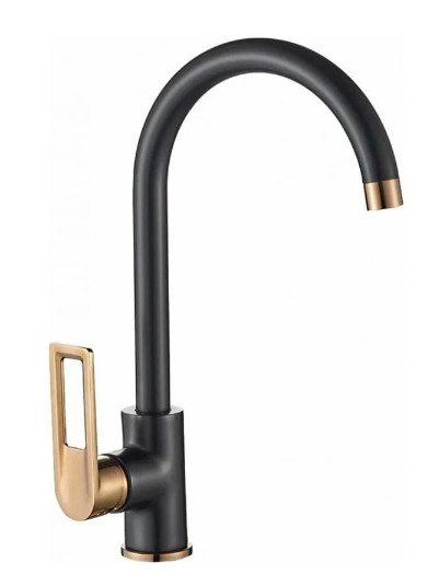 Смеситель Snowdonia д/кухни шар. с высоким изливом 10930 черный с роз. золотом Golden Fox