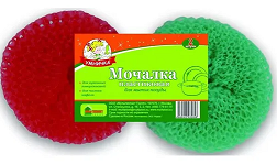 Губка  д/пос. пластиковая "Спираль"  2шт "Умничка" ("МультиПласт") *120