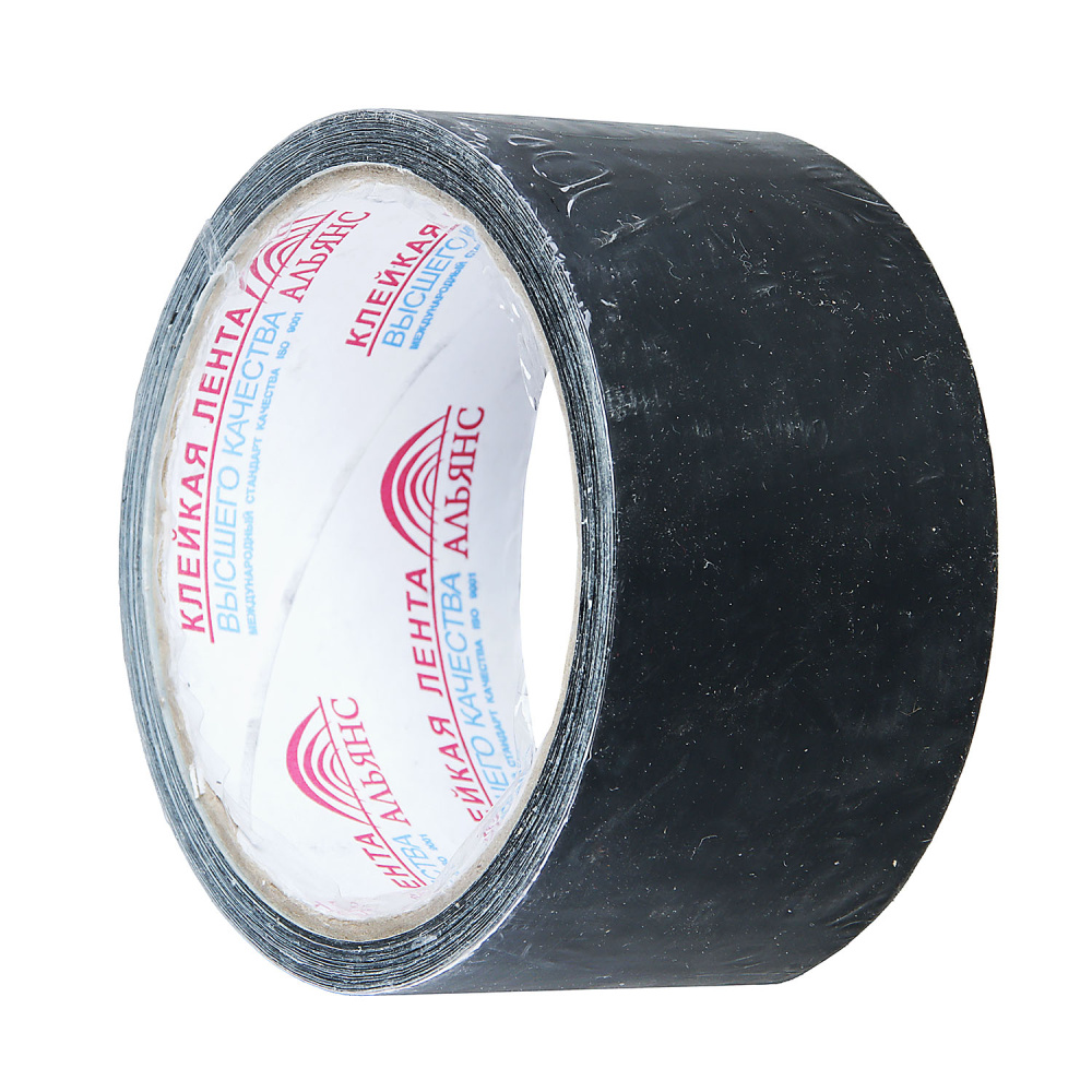 Лента клейкая армированная 48мм х 10м Черный АЛЬЯНС  *1/36
