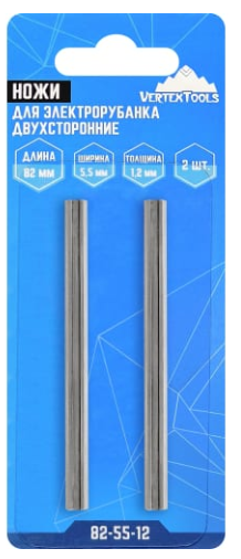 Нож для рубанка VERTEXTOOLS двухсторонний 82*5,5*1,2 мм (2 шт)
