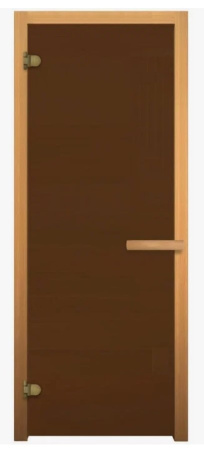 Дверь Бронза матовое 190*68, 6 мм, 2 петли (коробка осина), Банный Эксперт