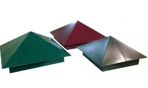 Колпак на столб забора Snegos "Эконом" 380х380мм (Зел, Корич, Красн.)