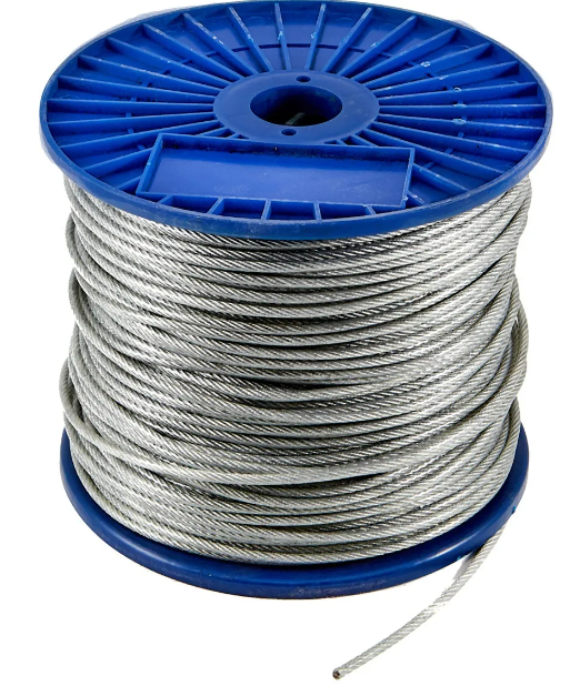 М3/4 Трос для растяжки в оплетке ПВХ, оцинкованный, DIN 3055 (200 м) СС