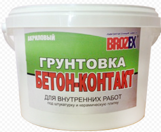 Грунт БЕТОН-КОНТАКТ "BROZEX"  для внутр.работ  6,0 кг (ЛКЗ)  *1/75