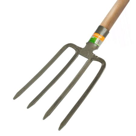 Вилы Копальные 4-х зубые рельсовая сталь 'Урожайная сотка' с цельномет/чер V ручка F103MY