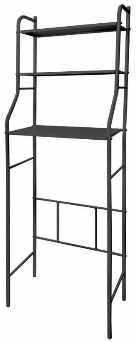 Стеллаж в ванную комнату узкий арт.СВУ02 цв.черный 480х260х1560