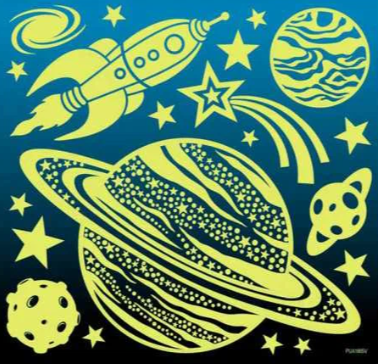 1404 PUA Светящиеся планеты (мини)/Стикер Room Decor