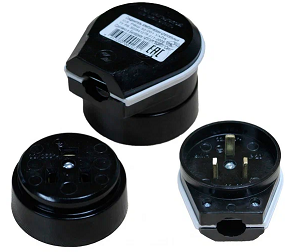 Штепс. разъем РШ/ВШ 32-001 ОУ 32А 220В для электропл. (3 конт.,латунь, черн. карбол., земля) Витебск