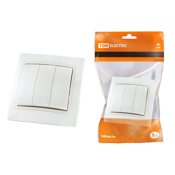 TDM Таймыр выкл. СУ 3 кл. 10А бел. керамика SQ1814-0003