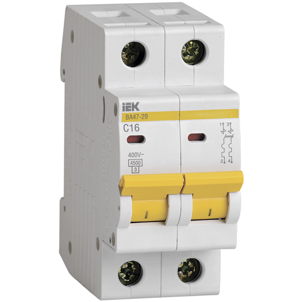 Автомат ВА47-29 2Р 16А 4,5кА х-ка С ИЭК